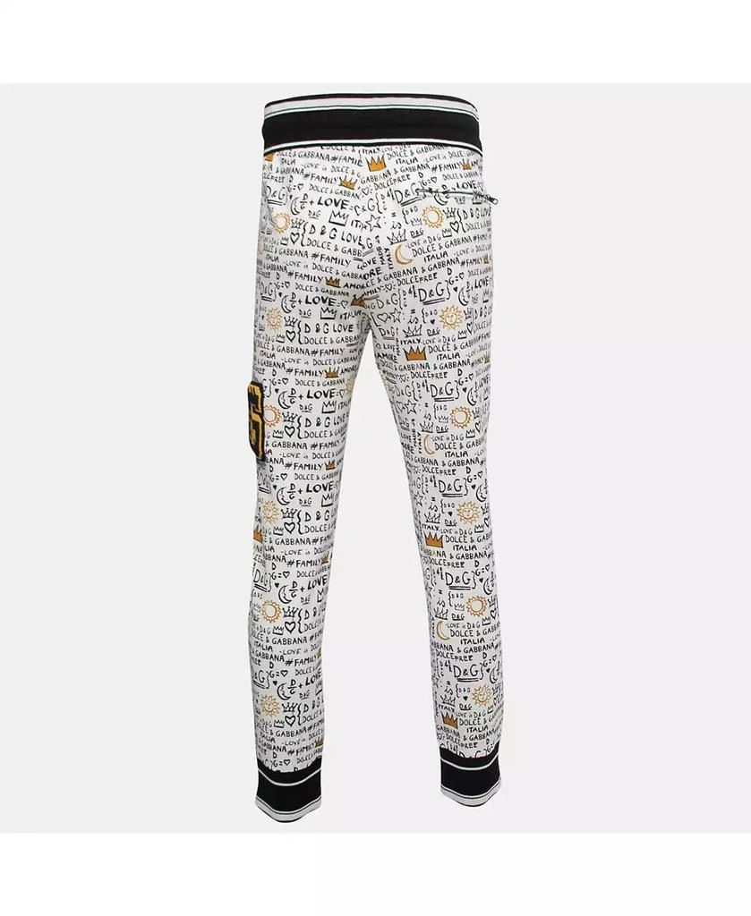 Pre-Owned Dolce & Gabbana Women's White Printed Cotton Knit Joggers 2
