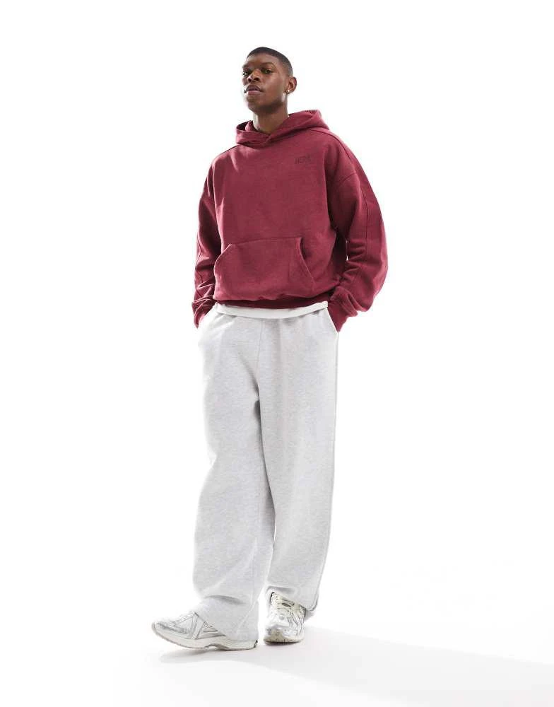 HERA Hera Mens washed graphic hoodie in oxblood 2