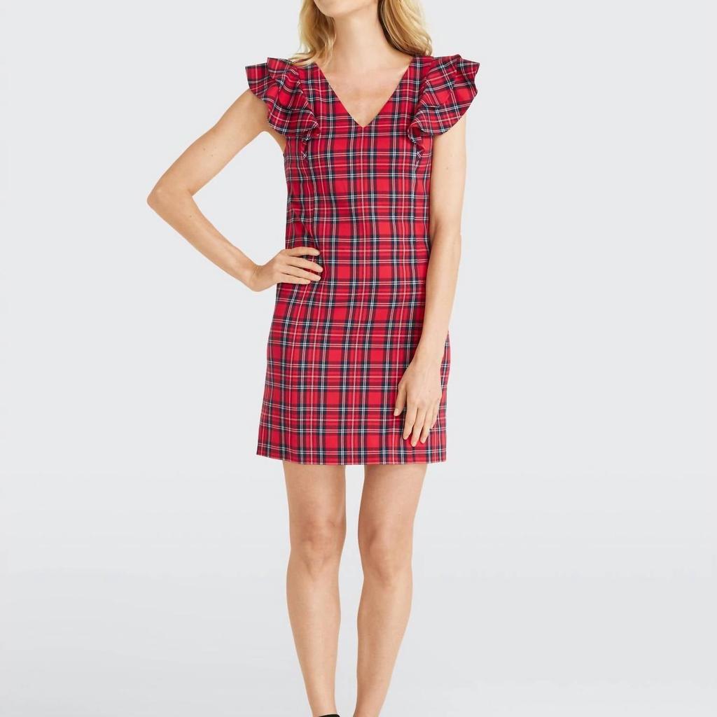 Draper James Draper James - Plaid Ruffle Shoulder Dress