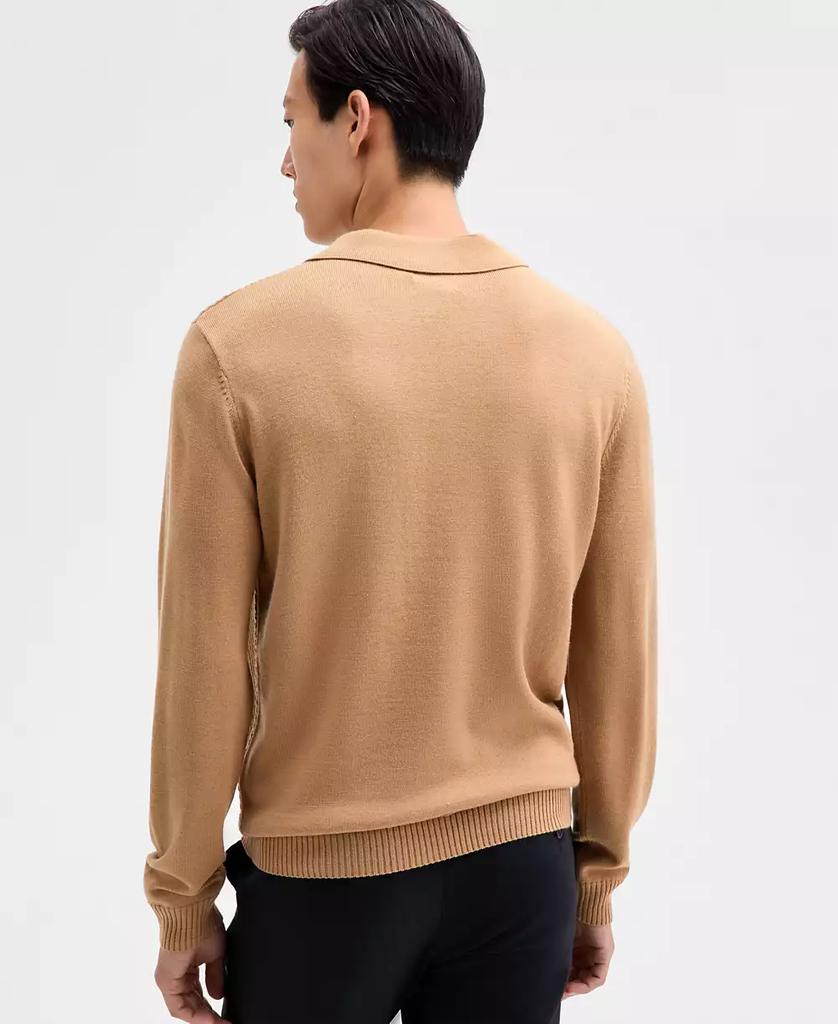 Alfani Men's Long Sleeve Textured Merino Polo Sweater, Macy's Exclusive
