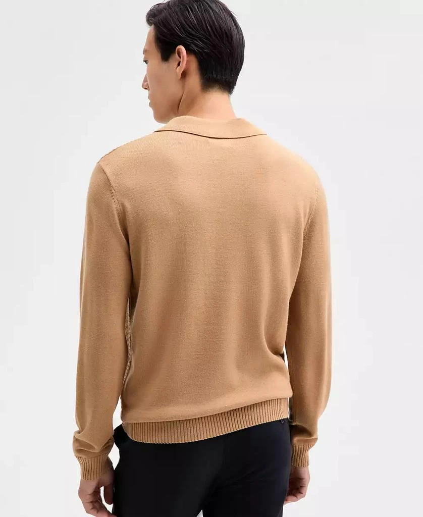 Alfani Men's Long Sleeve Textured Merino Polo Sweater, Macy's Exclusive 2