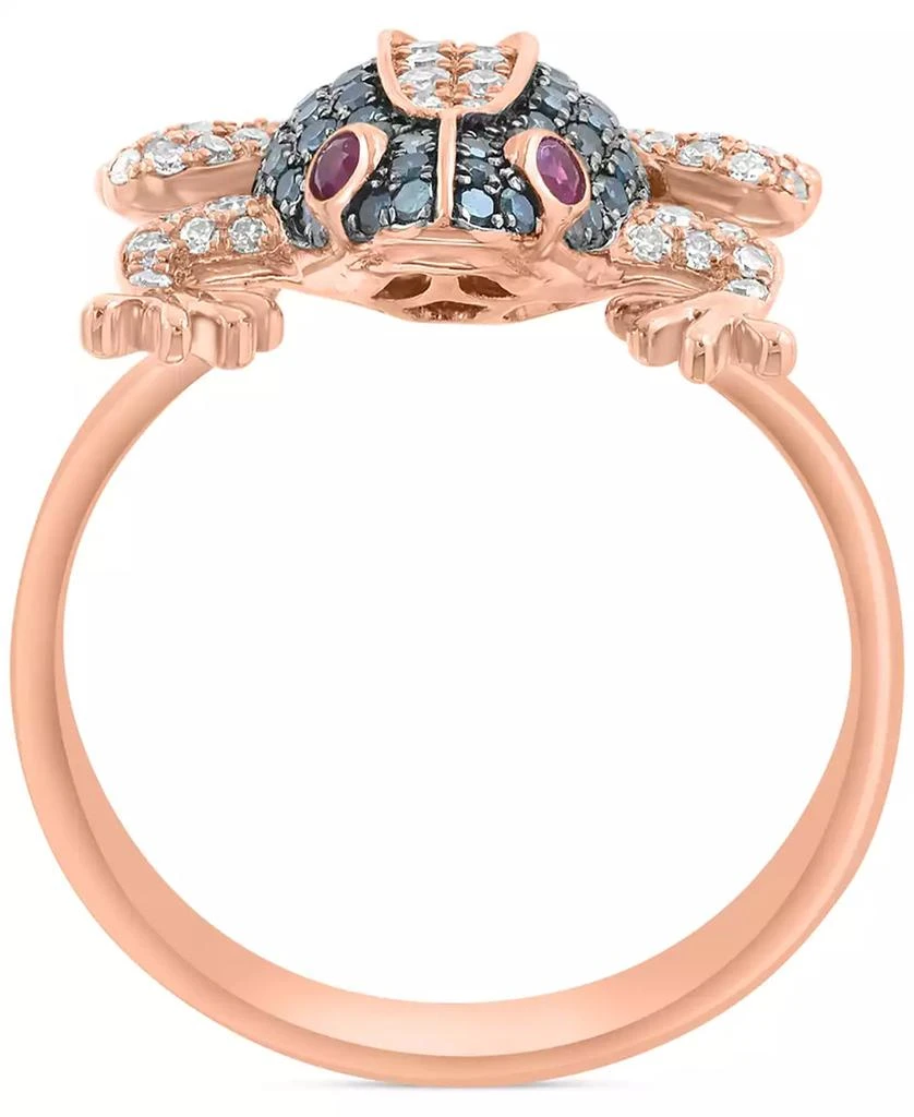 Effy EFFY® Blue 
White Diamond (1/2 ct. t.w.) 
Ruby (1/20 ct. t.w.) Frog Ring in 14k Rose Gold 4