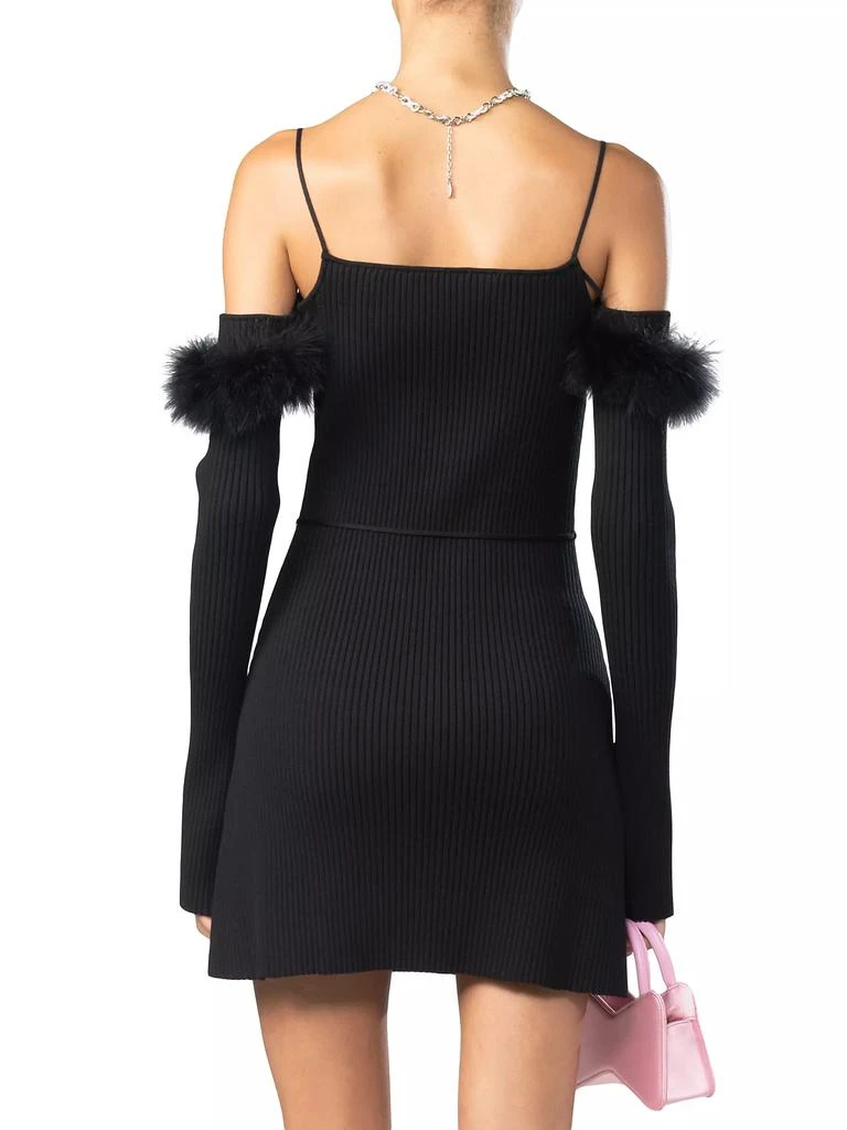 Mach & Mach Feather-Embellished Off-The-Shoulder Minidress 3