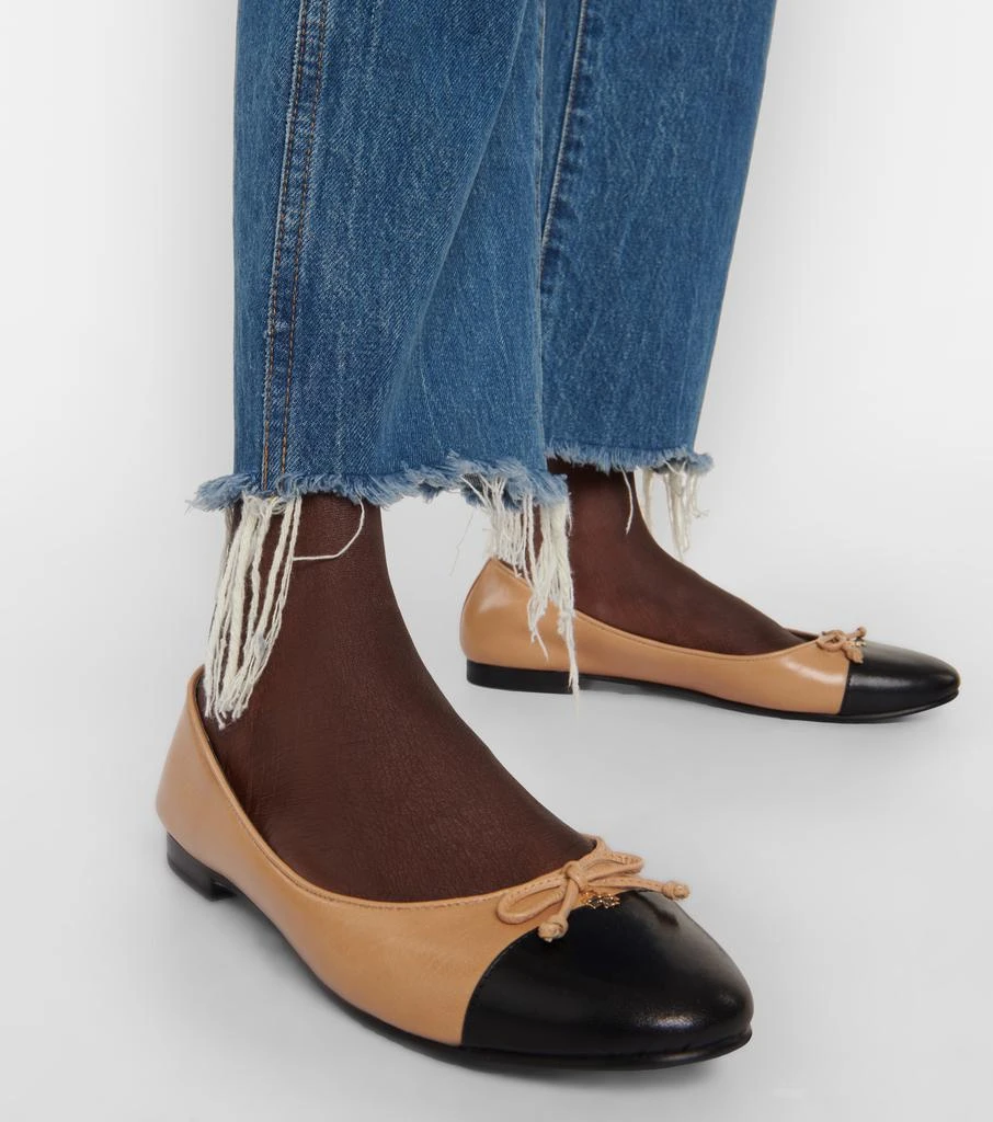 Tory Burch Bow-detail leather ballet flats 4