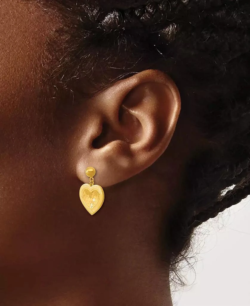 Macy's Heart Dangle Drop Earrings in 24k Yellow Gold 4