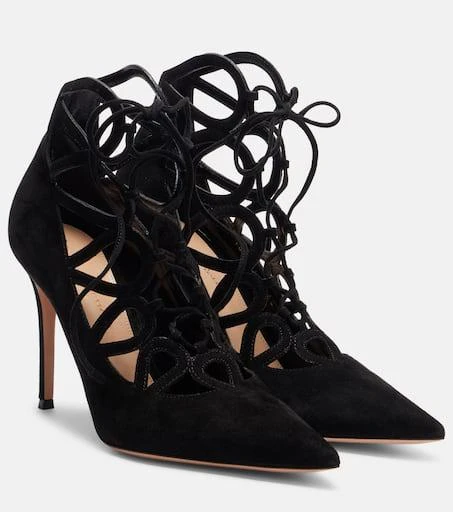 Gianvito Rossi Elisa 95 suede lace-up pumps 1