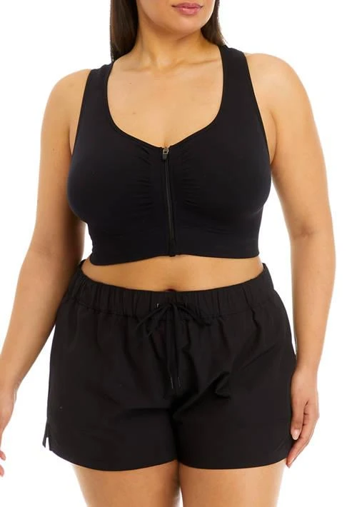 Yogalicious Plus Size Seamless Bra Top With Zipper Front 1