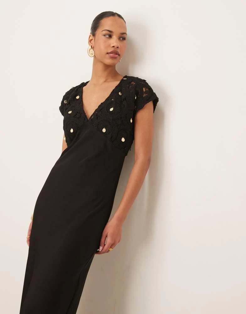 Never Fully Dressed crochet shell maxi dress in black – On Sale Now with Up  to 40% Off