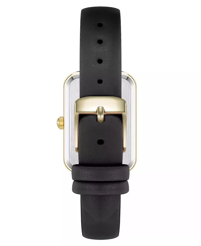 Anne Klein Women's Quartz Rectangular Black Polyurethane Leather and Gold-Tone Metal Alloy Watch 3