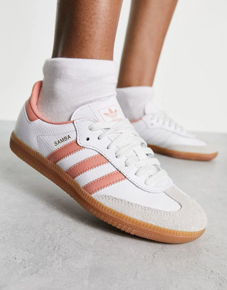 Adidas adidas Originals Samba OG trainers in white and peach 1