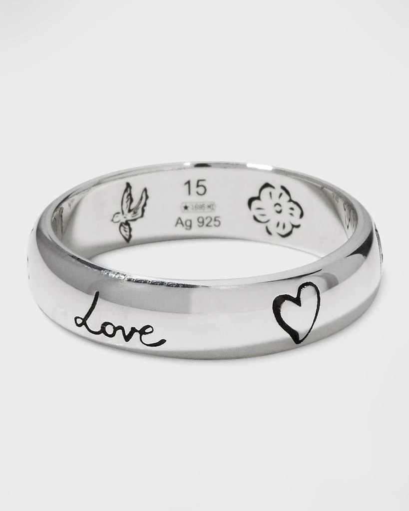 Gucci Blind for Love 5mm Sterling Silver Band Ring 3