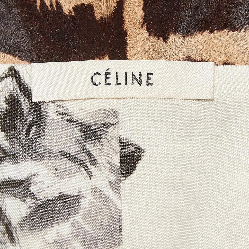 Celine Celine White & Black Zebra Print Twill Collar Detailed Coat M 4