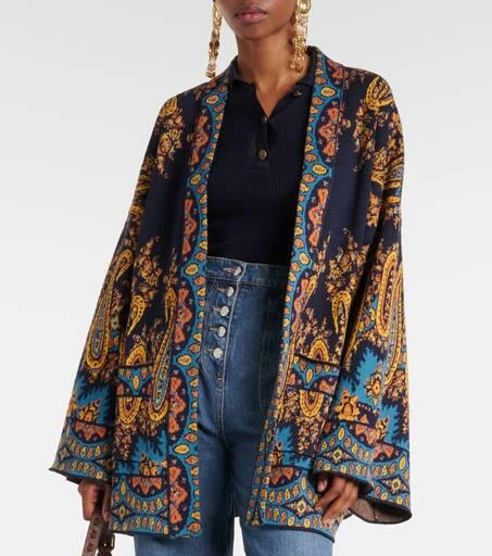 ETRO Jacquard cotton-blend wrap cardigan 6