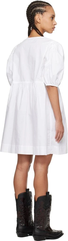 Ganni White Cotton Poplin Tie String Minidress 3