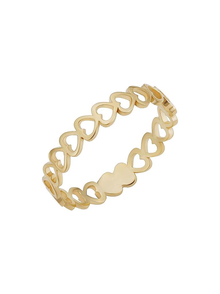 Oradina 14K Yellow Gold Open Your Heart Ring