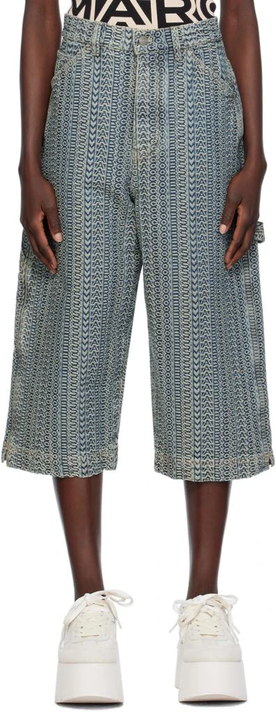 Marc Jacobs Blue 'The Washed Monogram' Denim Shorts 1