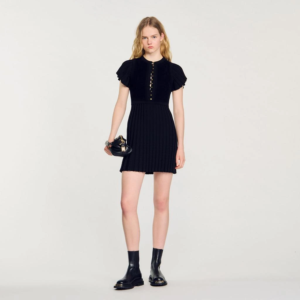 Sandro Pleated knit dress 1