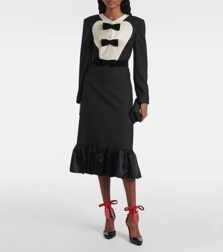 Valentino Foliefoliage 85 suede and leather pumps 3