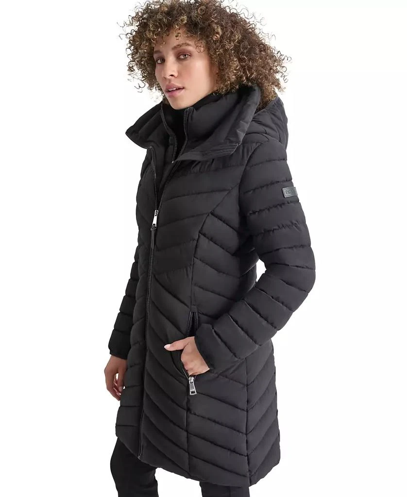 DKNY Women's Bibbed Packable Puffer Coat 3