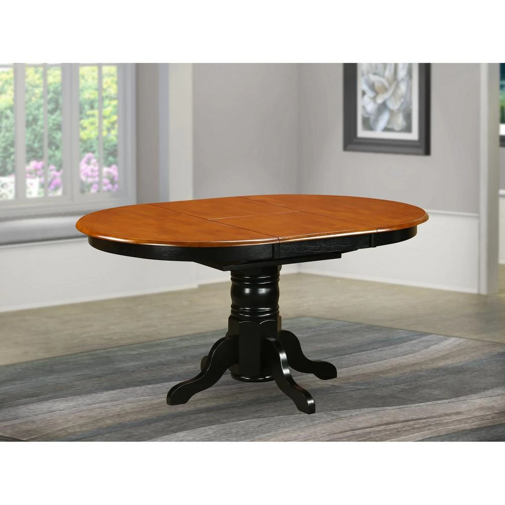 East West Furniture Avon  Oval  Table  With  18"  Butterfly  leaf  -Black  and  Cherry  Finish.
