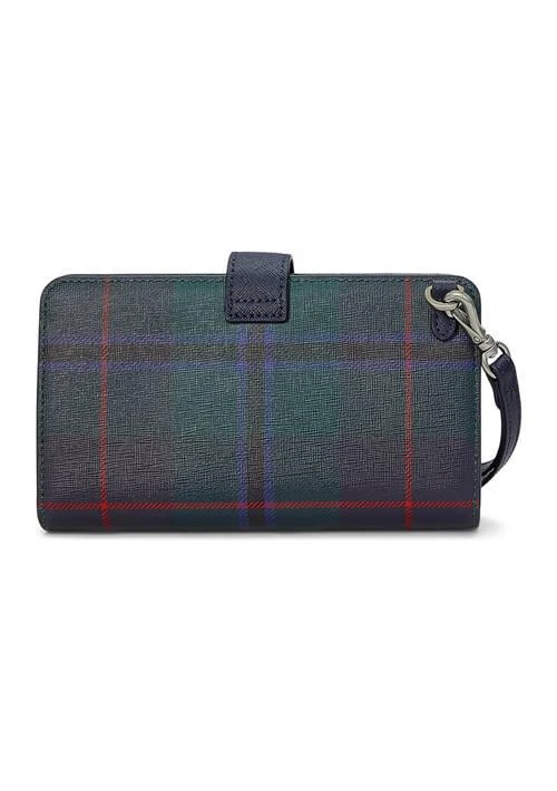 Ralph Lauren Ralph Lauren Plaid Crosshatch Leather Tech Wristlet 2