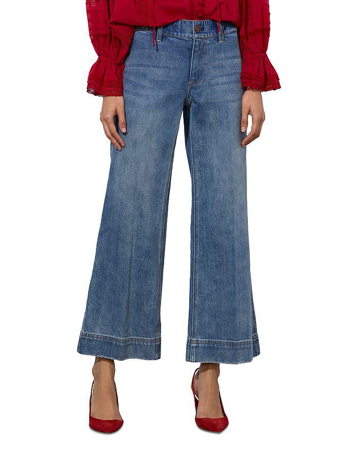 Alice + Olivia Slay Clean Wide Leg Jeans in Avery Blue