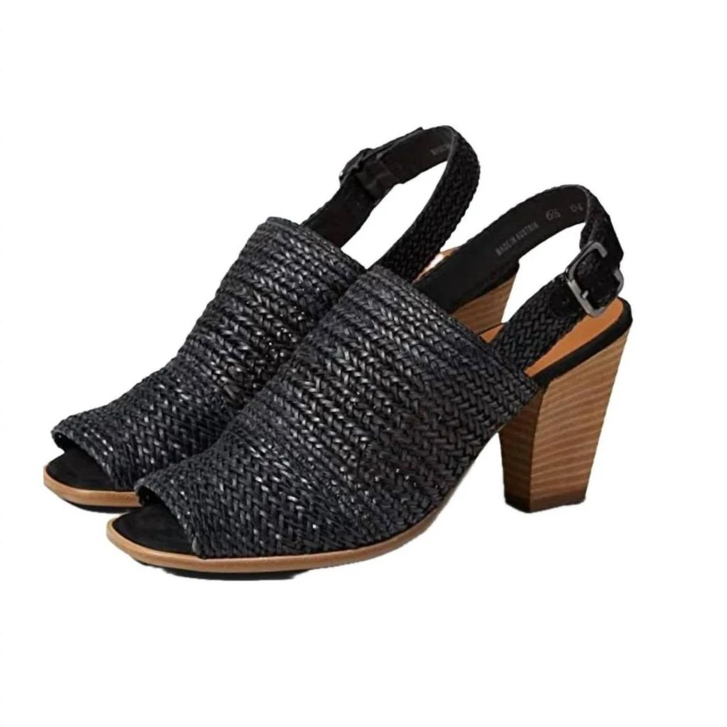 Paul Green Women's Lovely Sandals In Black Soft Nubuck Woven 2