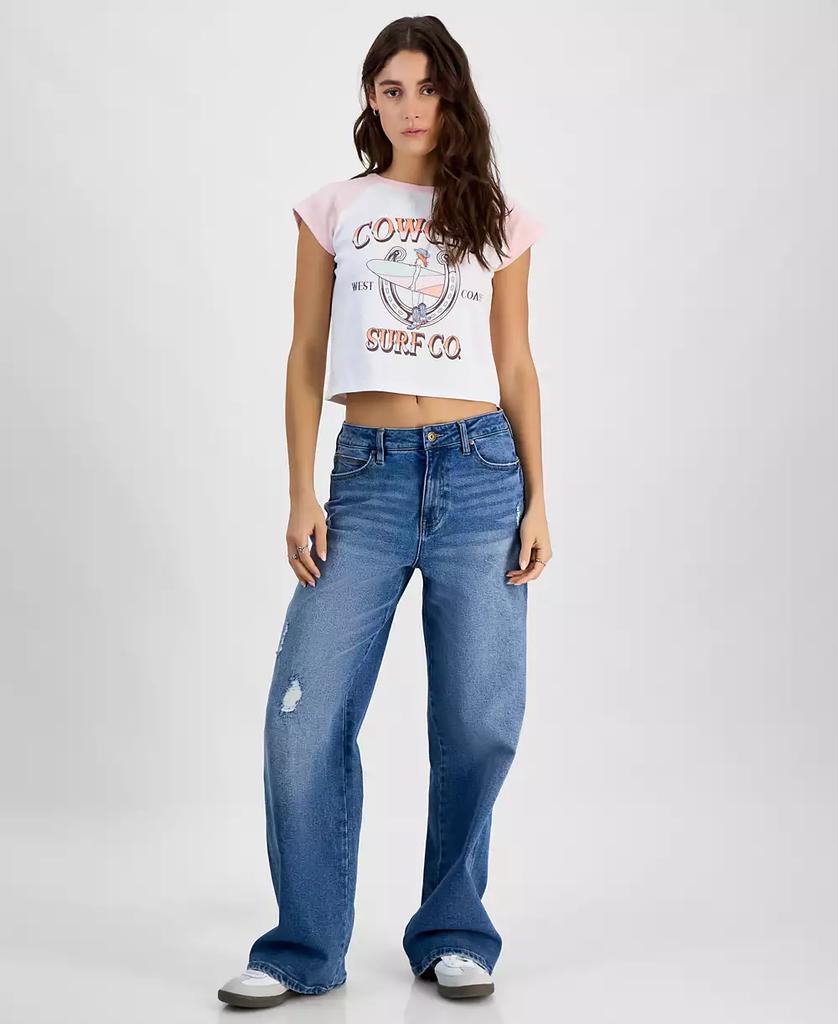 Freeze 24-7 Juniors' Cowgirl Surf Graphic Raglan T-Shirt