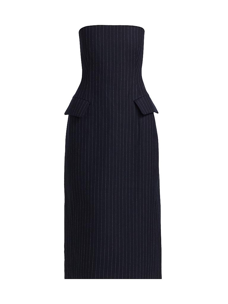 Pinstriped Tailored Bustier Dress – On Sale Now with Up to 70% Off