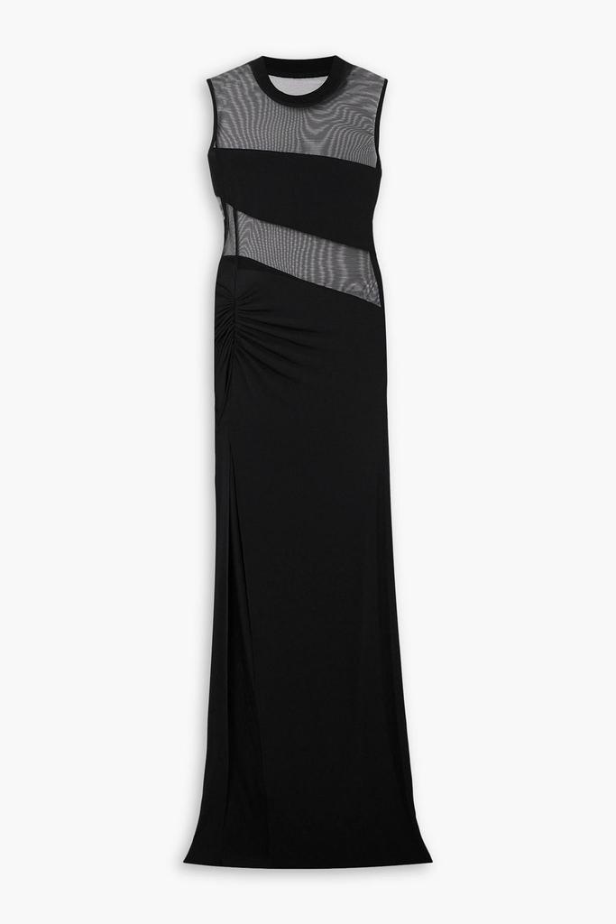 Nensi Dojaka Tulle-trimmed stretch-jersey maxi dress