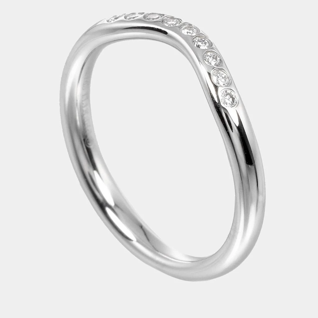 Tiffany & Co. Tiffany & Co. Platinum and Diamond Elsa Peretti Curved Wedding Band Ring EU 47 1