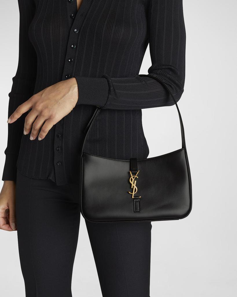 ショルダーバッグ・ポシェット SAINT LAURENT BLACK 5 A 7 BAG IN SMOOTH LEATHER Saint Laurent Le 5 A 7 YSL Shoulder Bag in Smooth Leather