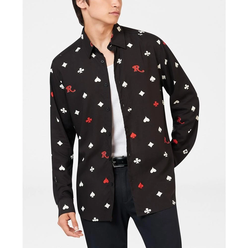Ben Sherman Men's Rolling Stone Collaboration Card Suits Print Shirt