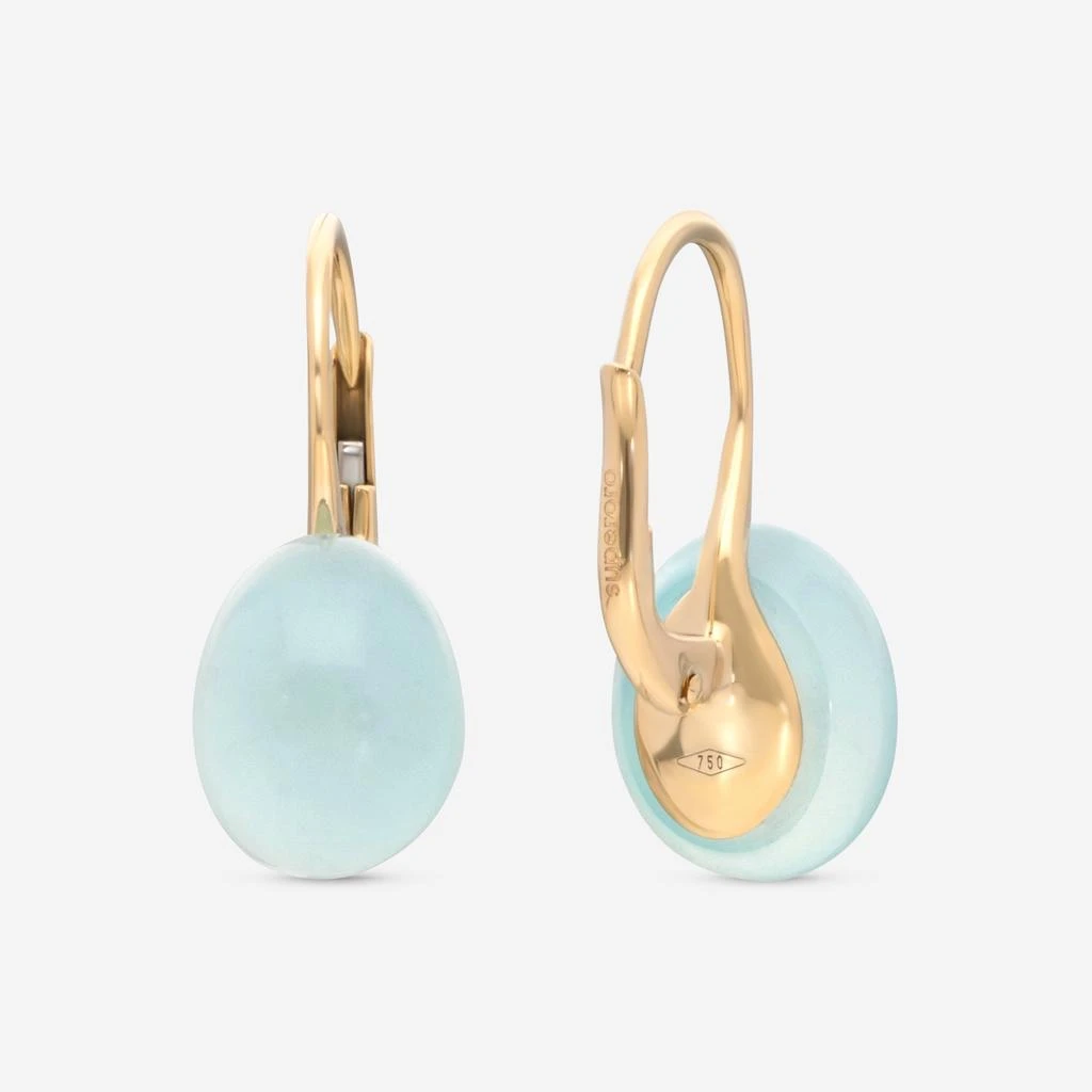 SuperOro SuperOro Meteore 18K Yellow Gold Blue Topaz & Chalcedony Drop Earrings METEORE/O667 3