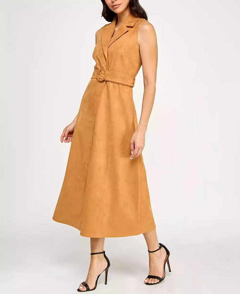 Planet Gold Planet Gold Juniors' Faux-Suede Sleeveless Jacket Dress 3