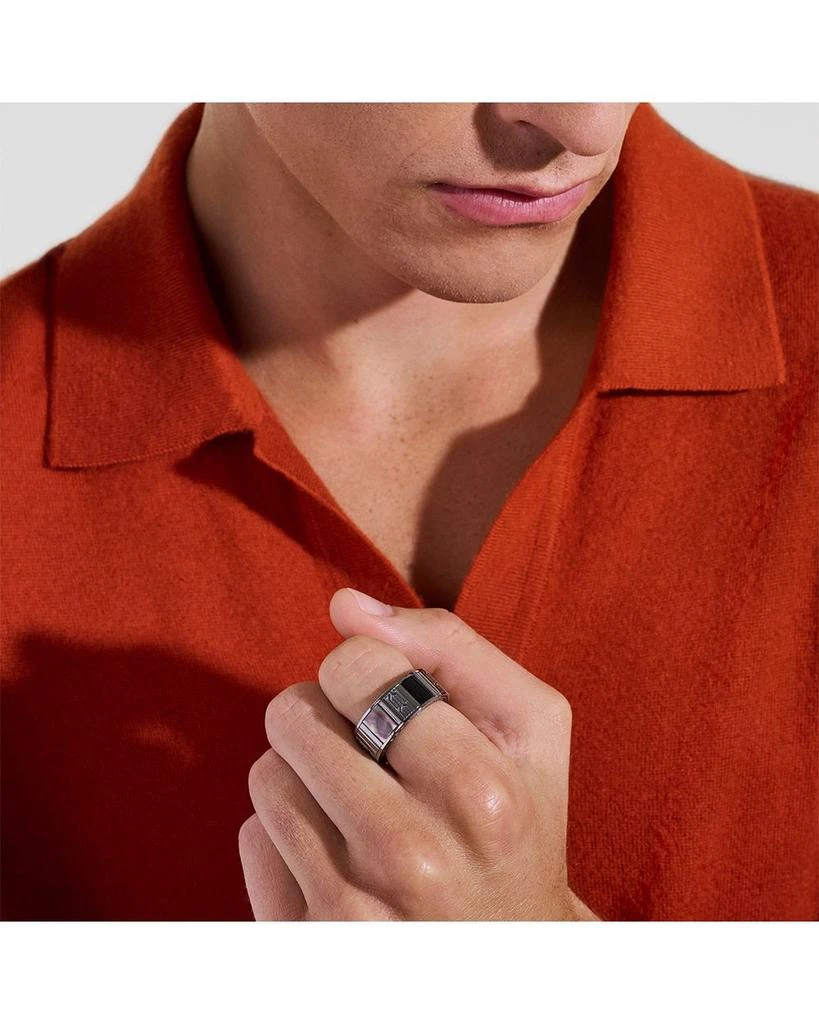 John Hardy Men
s Dark Silver Carved Chain Mixed Stone Band 2