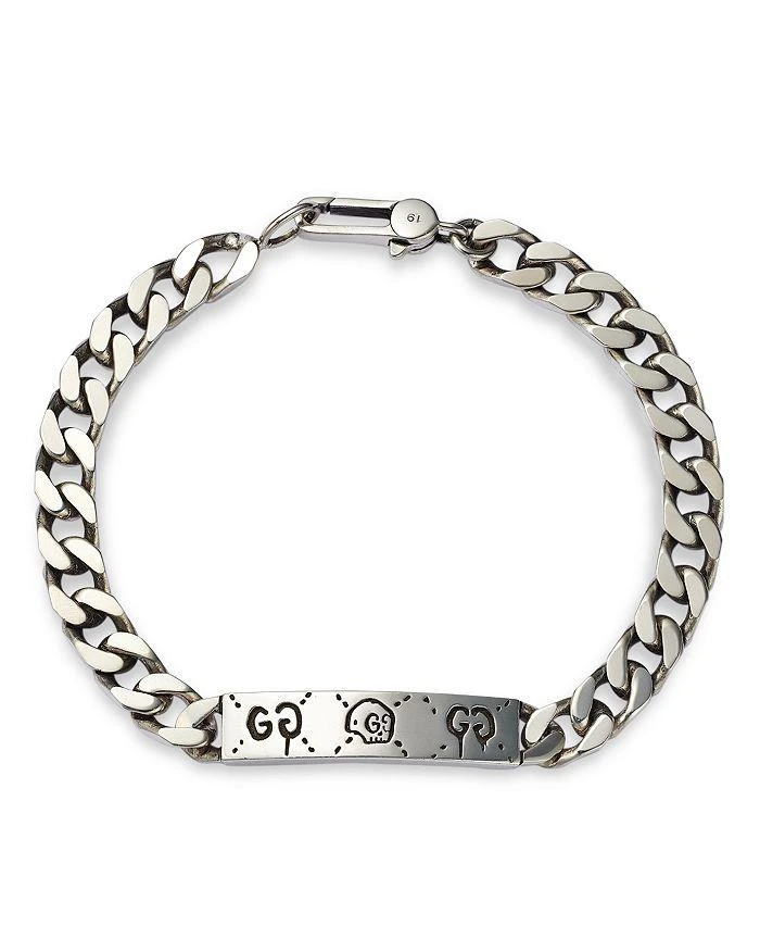 Gucci Sterling Silver Ghost Bar Plate Link Bracelet
