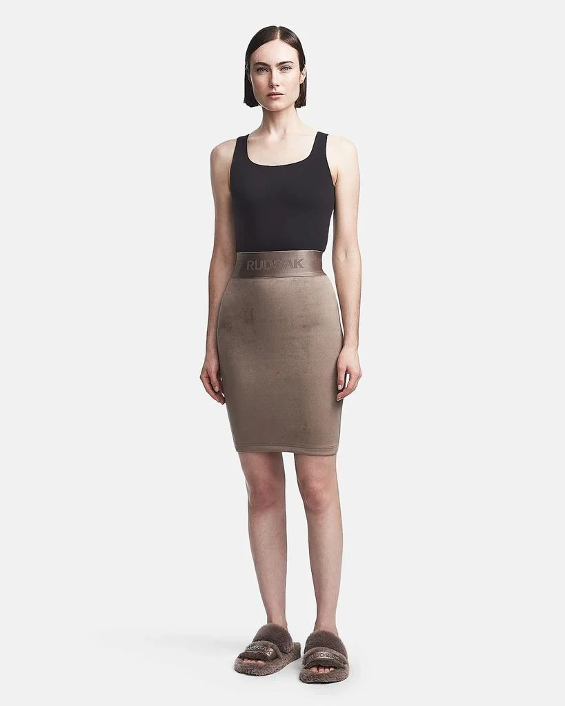 RUDSAK CHEYNA WOMEN'S FAUX SUEDE PENCIL SKIRT 1