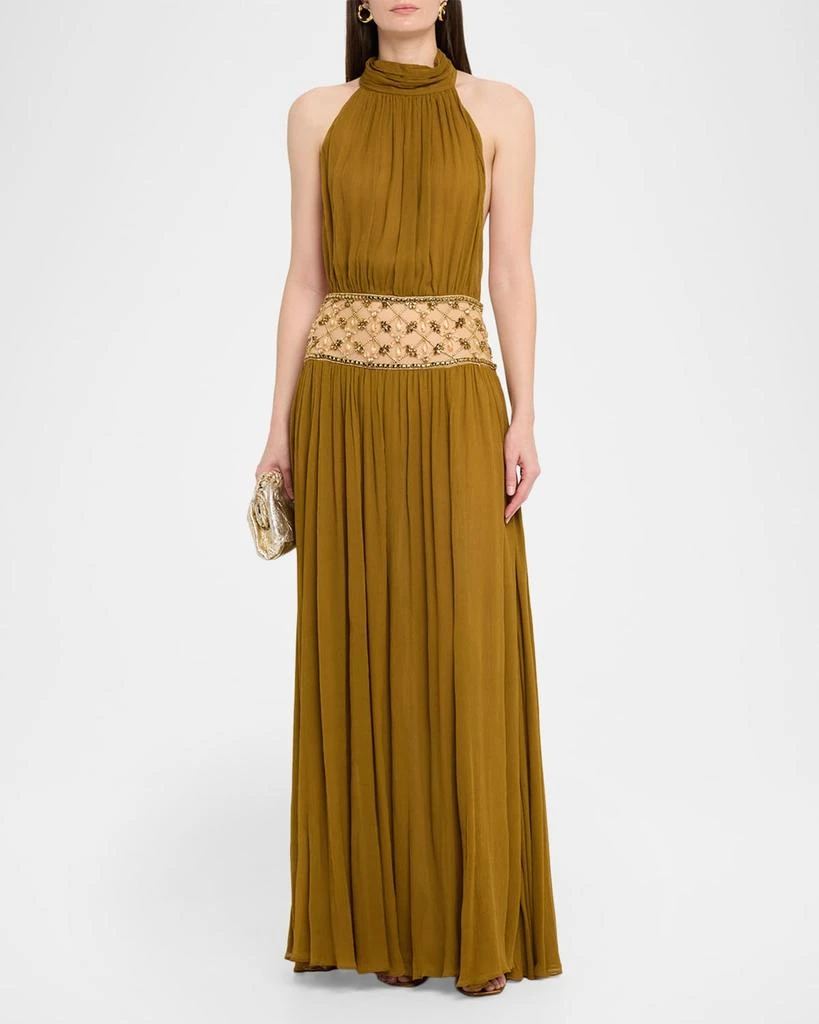 retrofête Kreeli Embellished Halter Gown 2