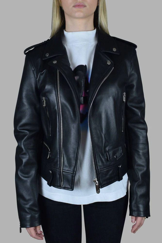 Philipp Plein Asymmetrical Black Leather Perfecto Jacket 2