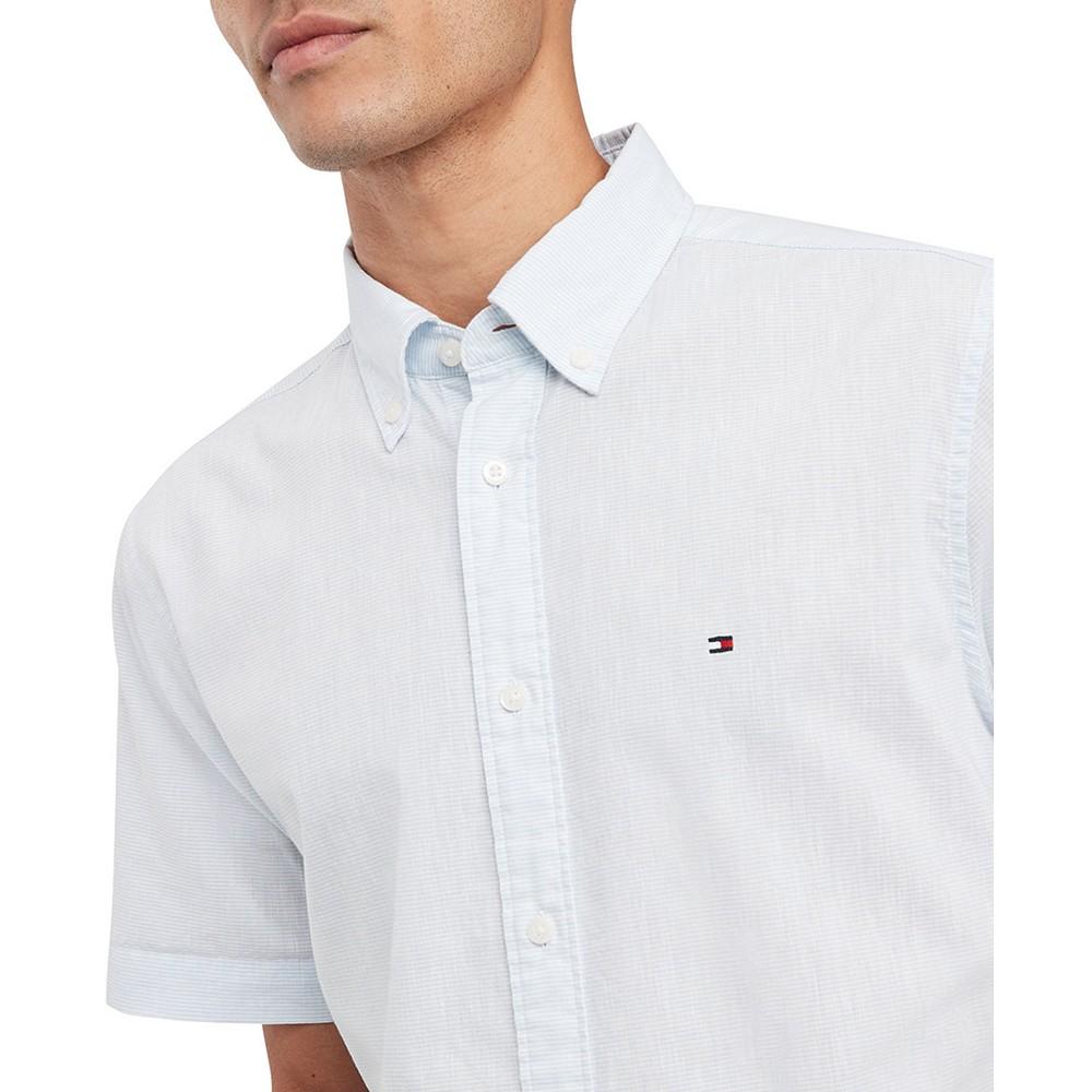 Tommy Hilfiger Men's Textured Short Sleeve Button-Down Shirt