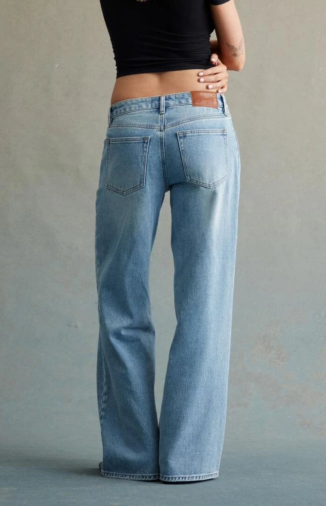 RARE DNM EDIT Light Indigo Rhinestone Bow Low Rise Baggy Jeans 4