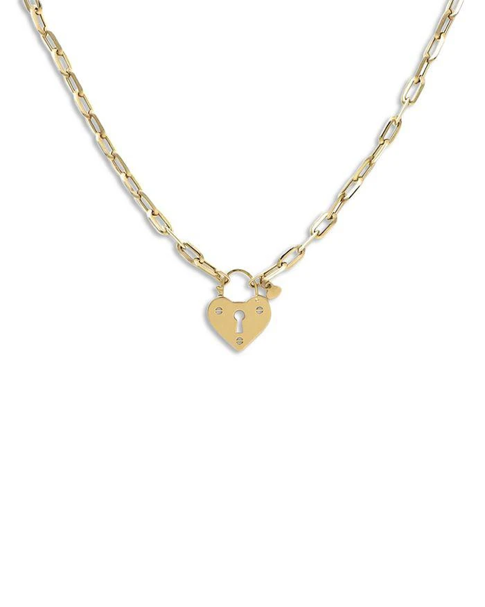 Bloomingdale
s Heart Paperclip Link Pendant Necklace in 14K Yellow Gold, 18"