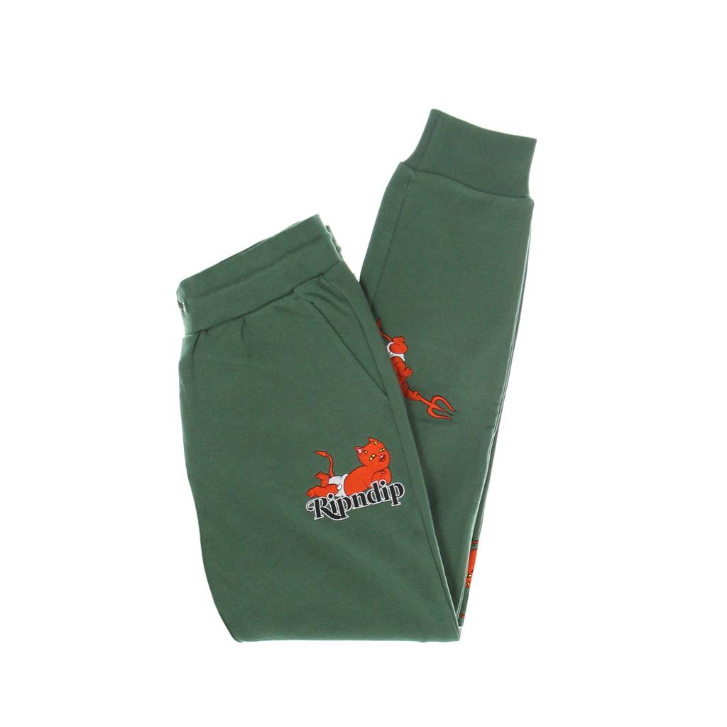 RIPNDIP Men's Lightweight Tracksuit Pants Devil Babies Sweat Pants Dark Sage