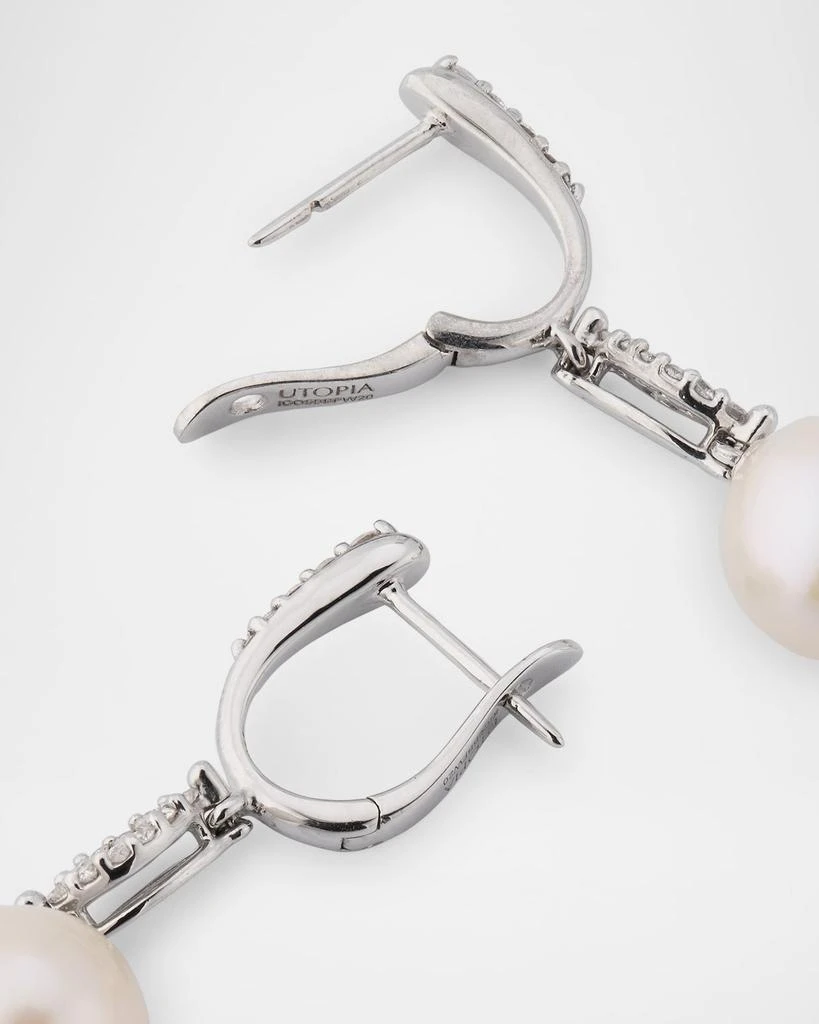 Utopia My Song 18K White Gold Diamond and Freshwater Pearl Earrings 4