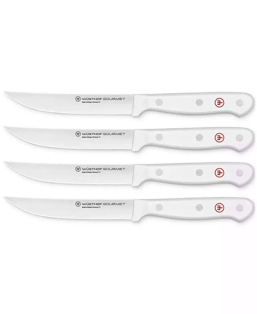 Wusthof Gourmet White 4-Pc. Steel Steak Knife Set 1