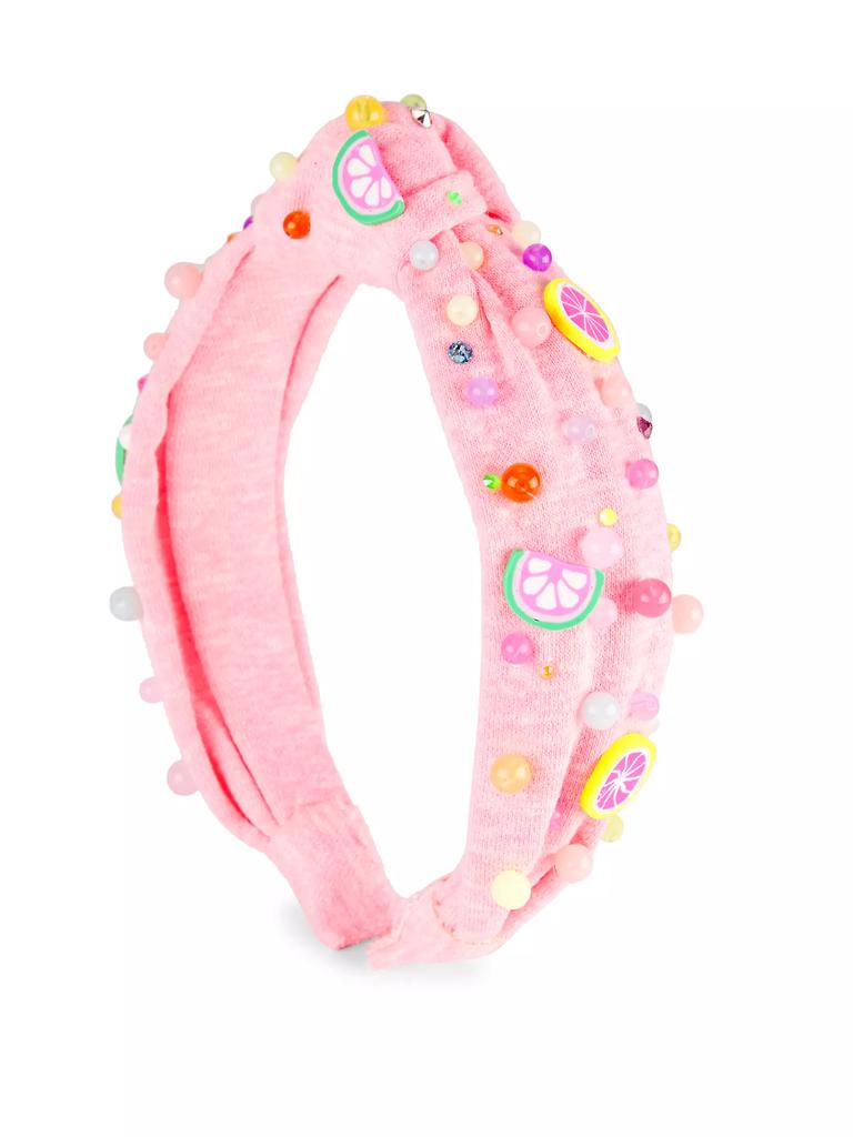 Bari Lynn Girl's Fruit Embellished Sweatshirt Headband