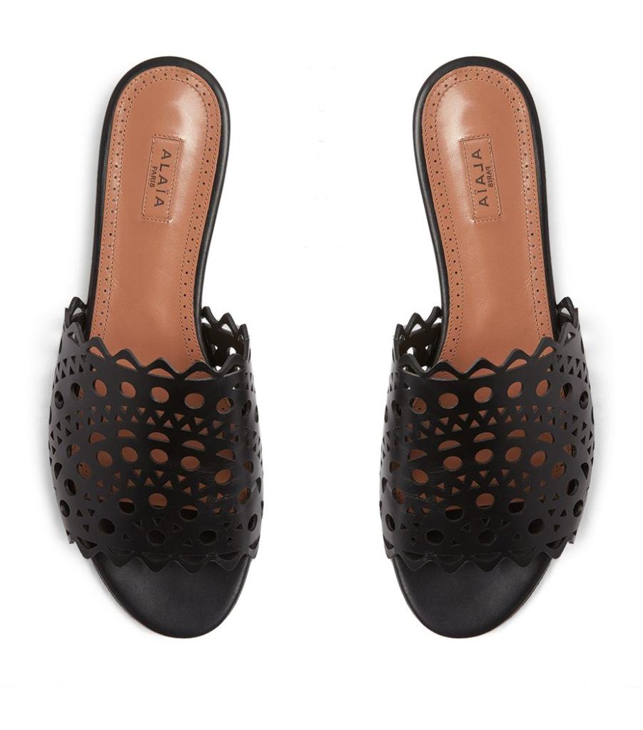 Alaïa Leather Openwork Sandals - Shoes - BeyondStyle