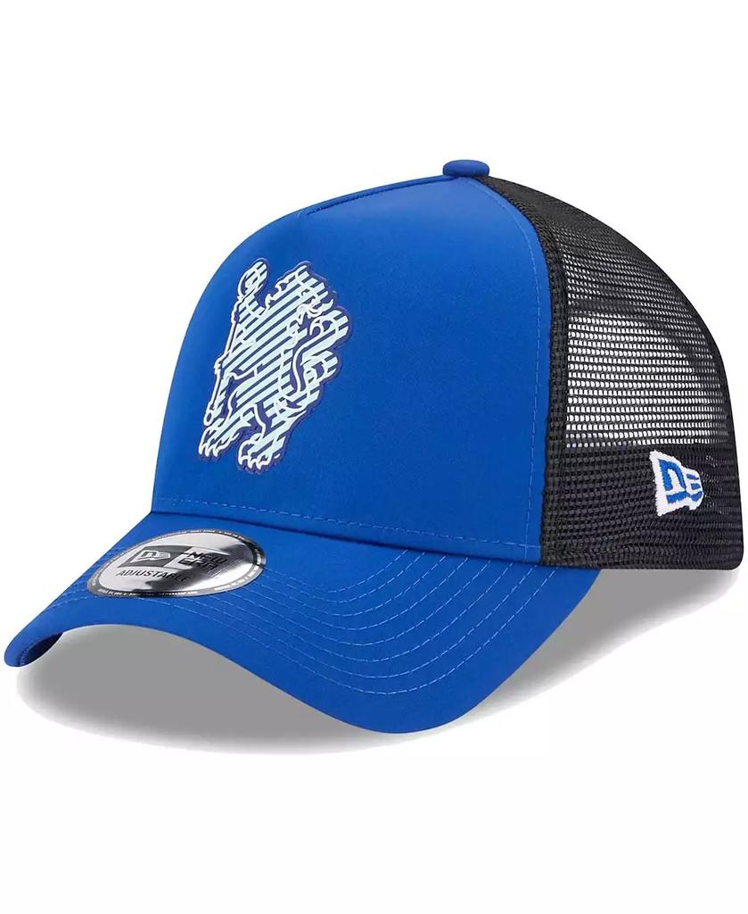 New Era Men's Blue Chelsea Overlay E-Frame Trucker Snapback Hat