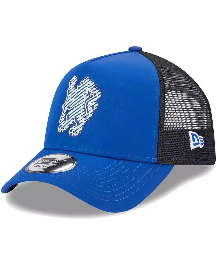 New Era Men's Blue Chelsea Overlay E-Frame Trucker Snapback Hat 1